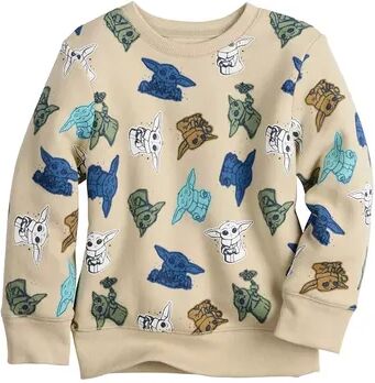 Jumping Beans Toddler Jumping Beans The Mandalorian Grogu aka Baby Yoda Allover Print Fleece Sweatshirt, Toddler Boy's, Size: 2T, Lt Beige