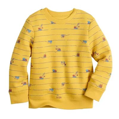 Jumping Beans Toddler Jumping Beans Allover Construction Print Fleece Sweatshirt, Toddler Boy's, Size: 5T, Gold