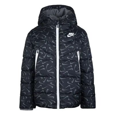 Nike Boys 4-7 Nike Windrunner Allover Print Puffer Jacket, Boy's, Grey