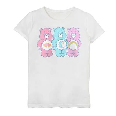 Licensed Character Girls 7-16 Care Bears Cheer Bear Bedtime Bear Love A Lot Bear Graphic Tee, Girl's, Size: Medium, White