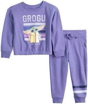 Disney s Girls 4-12 Star Wars Grogu AKA Baby Yoda Top & Jogger Set by Jumping Beans , Girl's, Size: 6X, Med Purple