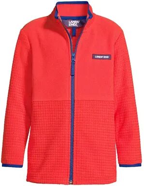 Lands' End Boys 14-20 Husky Lands' End Grid Fleece Jacket, Boy's, Size: XL HUSKY, Drk Orange