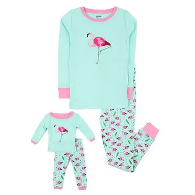 Leveret Girls & Doll Cotton Pajamas Flamingo 8 Year, Girl's, Size: 4T, Pink