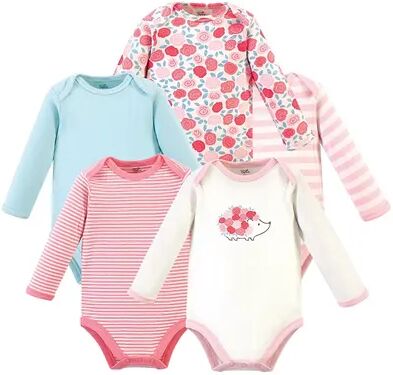 Touched by Nature Baby Girl Organic Cotton Long-Sleeve Bodysuits 5pk, Rosebud, Infant Girl's, Size: 9-12Months, Med Pink