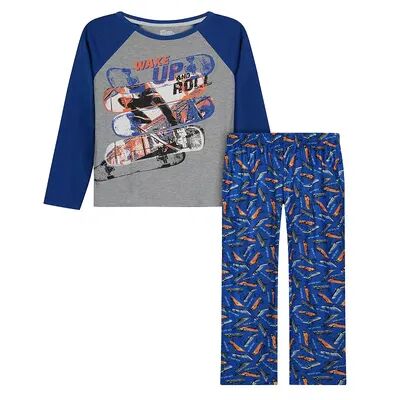 Sleep On It Boys Wake Up & Skate Brushed Jersey 2-Piece Pajama Sleep Set, Boy's, Size: Small, Grey