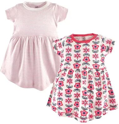 Touched by Nature Baby and Toddler Girl Organic Cotton Short-Sleeve Dresses 2pk, Flower, Toddler Girl's, Size: 3-6 Months, Med Pink