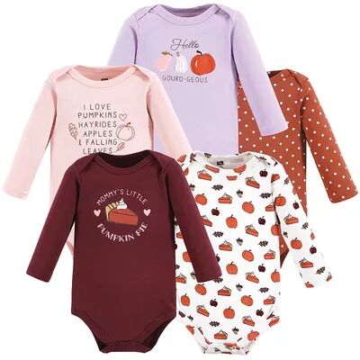 Hudson Baby Infant Girls Cotton Long-Sleeve Bodysuits, Girl Pumpkin Pie, Infant Girl's, Size: 9-12Months, Med Pink