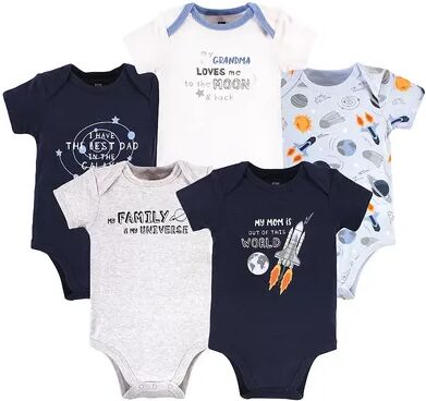 Hudson Baby Infant Boy Cotton Bodysuits, Family Is Universe, 12-18 Months, Infant Boy's, Size: 0-3 Months, Brt Blue