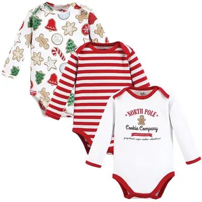 Touched by Nature Unisex Baby Organic Cotton Long-Sleeve Bodysuits, Christmas Cookies, Infant Unisex, Size: 9-12Months, Brt Red