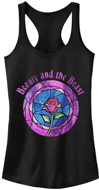 Disney Juniors' Disney's Beauty and the Beast Glass Rose Racerback Tank Top, Girl's, Size: Medium, Black