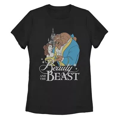 Disney Juniors' Disney's Beauty and the Beast Classic Missy Crew Tee, Girl's, Size: XXL, Black