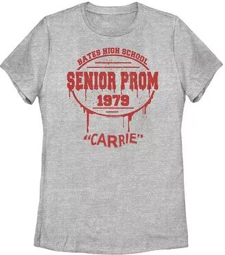 Licensed Character Juniors' Classic Bates Senior Prom Carrie Logo Tee, Girl's, Size: Large, Grey