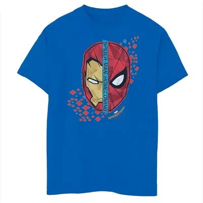 Licensed Character Boys 8-20 Marvel Spider-Man Homecoming Iron Man Face To Face Tee, Boy's, Size: Small, Med Blue