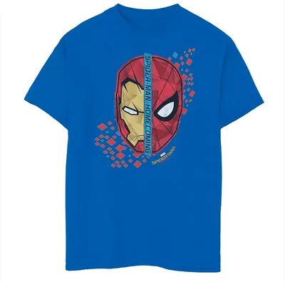 Licensed Character Boys 8-20 Marvel Spider-Man Homecoming Iron Man Face To Face Tee, Boy's, Size: Large, Med Blue