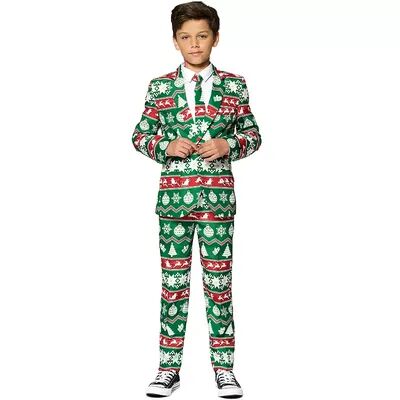 Suitmeister Boys 4-16 Suitmeister Green Nordic Christmas Suit, Boy's, Size: 8-10