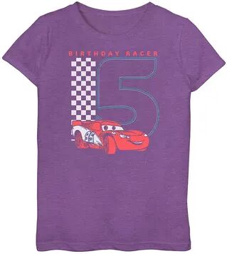 Licensed Character Girls 7-16 Disney/Pixar's Cars 5th Birthday Racer McQueen Tee, Girl's, Size: Small, Purple