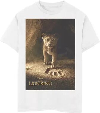 Disney s The Lion King Boys 8-20 Simba Paw Live Action Movie Poster Graphic Tee, Boy's, Size: Large, White