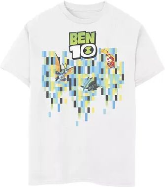 Licensed Character Boys 8-20 CN Ben 10 Pixelated Action Group Shot Logo Tee, Boy's, Size: XL, White