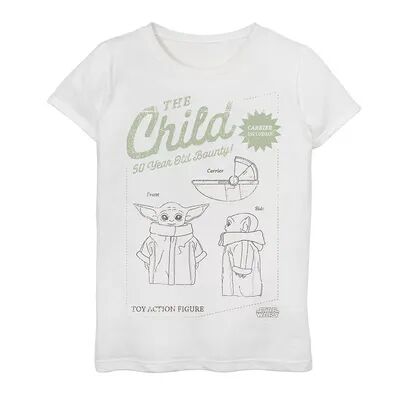 Licensed Character Girls 7-16 Star Wars The Mandalorian The Child aka Baby Yoda Action Figure Tee, Girl's, Size: XL, White