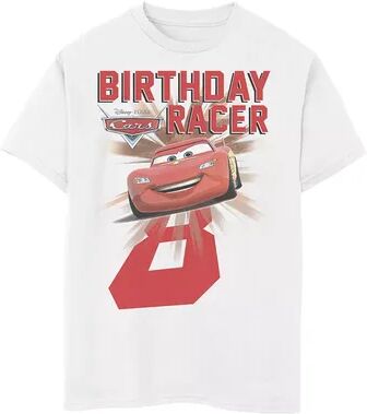 Disney / Pixar Cars Boys 8-20 8th Birthday Racer McQueen Graphic Tee, Boy's, Size: Small, White