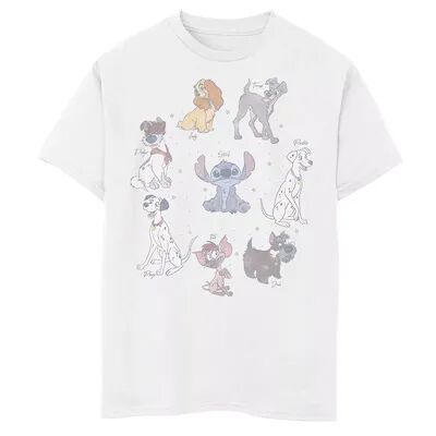 Disney Boys 8-20 Classic Disney Dogs Graphic Tee, Boy's, Size: Medium, White