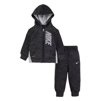 Nike Baby Boy Nike Dri-FIT Therma Fleece Hoodie & Pants Set, Infant Boy's, Size: 24 Months, Dark Grey