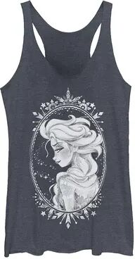 Licensed Character Juniors' Disney's Frozen Elsa Sketch Portrait Snowflakes Tank Top, Girl's, Size: Large, Blue