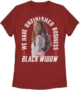 Licensed Character Juniors' Marvel Black Widow Unfinished Business Portrait Tee, Girl's, Size: XXL, Red