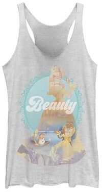 Licensed Character Juniors' Disney's Beauty & The Beast Enchanted Dance Tank Top, Girl's, Size: XXL, White