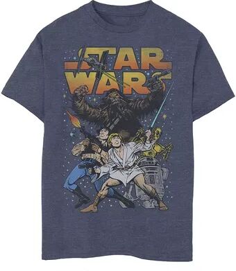 Star Wars Boys 8-20 Star Wars Classic Comic Book Heroes Graphic Tee, Boy's, Size: Medium, Blue