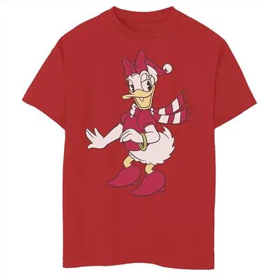 Disney s Daisy Duck Boys 8-20 Classic Christmas Portrait Graphic Tee, Boy's, Size: XL, Red