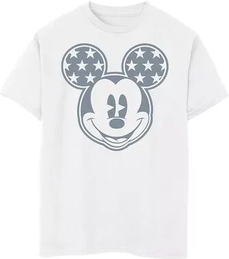 Disney s Mickey Mouse & Friends Boys 8-20 Mouse Star Pattern Ears Graphic Tee, Boy's, Size: Large, White