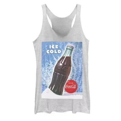Licensed Character Juniors' Coca-Cola Ice Cold Classic Bottle Cracked Graphic Tank, Girl's, Size: XS, White