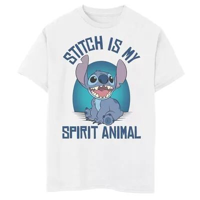Disney s Lilo & Stitch Boys 8-20 Is My Spirit Animal Striped Portrait Graphic Tee, Boy's, Size: Large, White