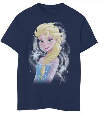 Disney s Frozen Boys 8-20 Elsa Snowflake Swirls Graphic Tee, Boy's, Size: Large, Blue