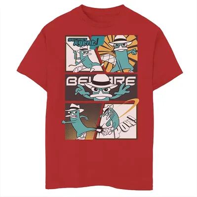 Disney s Phineas & Furb Boys 8-20 Agent P Box Up Graphic Tee, Boy's, Size: Small, Red