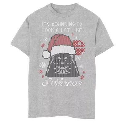 Star Wars Boys 8-20 Star Wars Santa Vader A Lot Like Sithmas Christmas Graphic Tee, Boy's, Size: Small, Med Grey