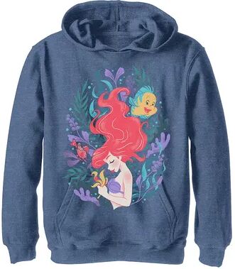 Disney Boys 8-20 Disney The Little Mermaid Ariel Flounder And Sebastian Hoodie, Boy's, Size: Large, Blue