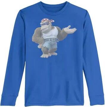 Licensed Character Boys 8-20 Nintendo Donkey Kong Country Funky Kong Simple Long-Sleeve Graphic Tee, Boy's, Size: XL, Med Blue