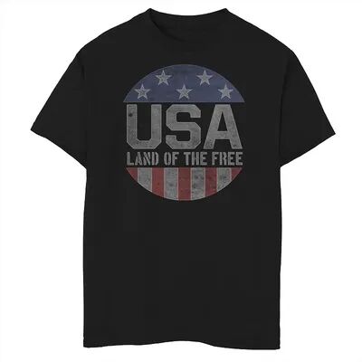 Licensed Character Boys 8-20 Americana USA Land Of The Free Pocket Graphic Tee, Boy's, Size: Medium, Black