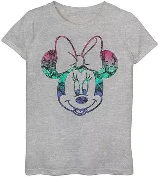 Disney Girls 7-16 Disney Mickey And Friends Minnie Tropical Gradient Fill Graphic Tee, Girl's, Size: XS, Grey