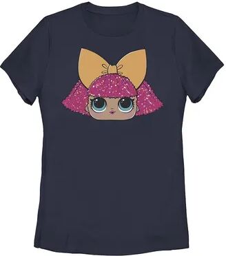 Licensed Character Juniors' LOL Surprise Glitter Queen Big Face Tee, Girl's, Size: Large, Blue