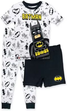 Licensed Character Boys 4-10 Lego Batman Top, Shorts & Pants Pajama Set, Boy's, White