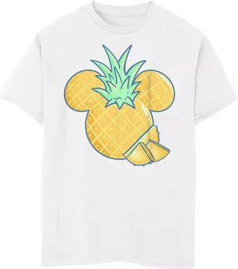 Disney s Mickey Mouse & Friends Boys 8-20 Mickey Pineapple Logo Graphic Tee, Boy's, Size: Medium, White