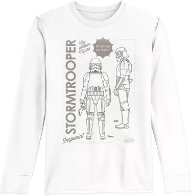 Licensed Character Boys 8-20 Star Wars The Mandalorian Stormtrooper Action Figure Long Sleeve Graphic Tee, Boy's, Size: Small, White