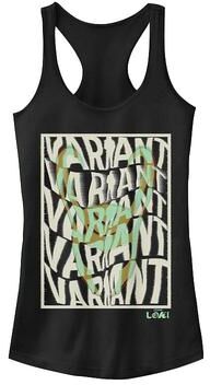 Licensed Character Juniors' Marvel Loki Variant Word Stack Square Loki Horns Racerback Tank Top, Girl's, Size: XL, Black