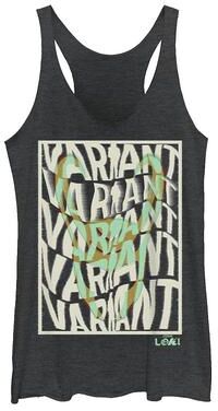 Licensed Character Juniors' Marvel Loki Variant Word Stack Square Loki Horns Racerback Tank Top, Girl's, Size: XS, Black