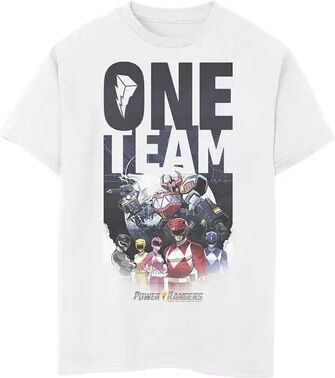 Licensed Character Boys 8-20 Power Rangers Megazord Helmet Polygon Graphic Tee, Boy's, Size: Medium, White