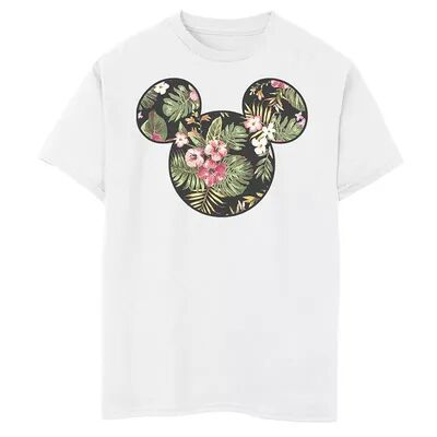 Disney s Mickey Mouse & Friends Boys 8-20 Mickey Mouse Tropical Fill Graphic Tee, Boy's, Size: XS, White