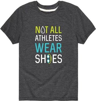 Licensed Character Boys 8-20 Swim Team Not All Athletes Wear Shoes Graphic Tee, Boy's, Size: Large, Dark Grey